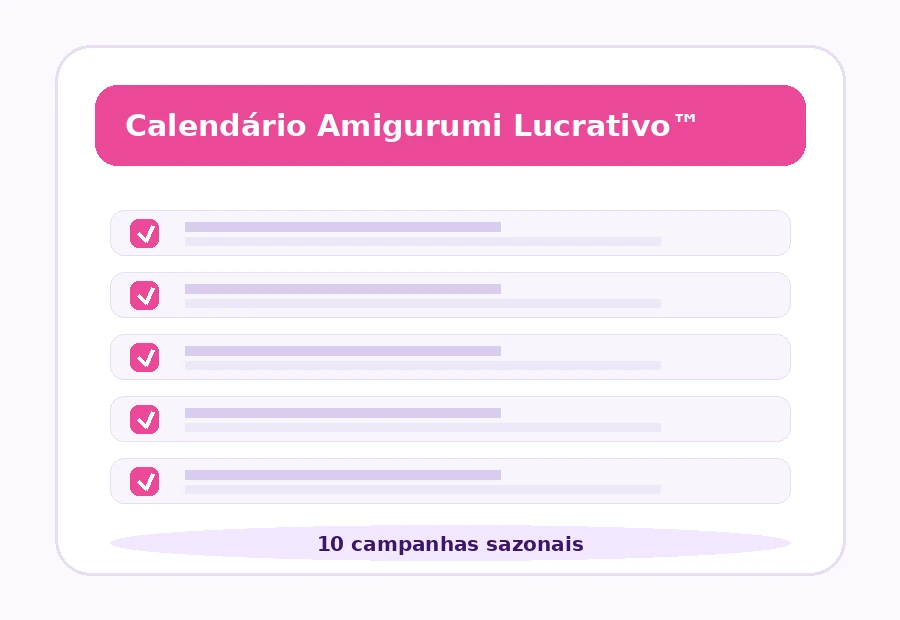 Calendário Amigurumi Lucrativo dentro da plataforma