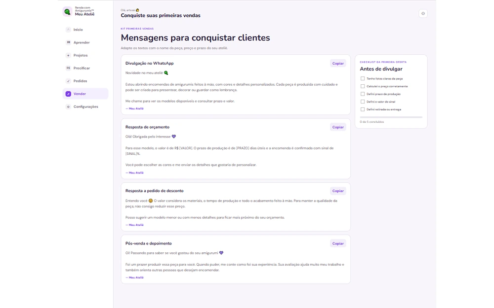 Mensagens prontas para vender
